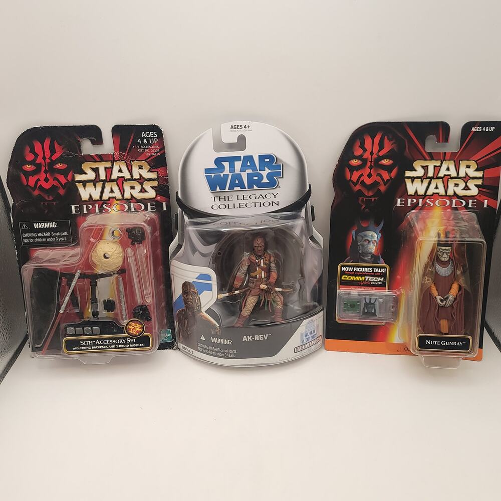 Star Wars Episode 1 Ak Rev Nut Funray Sith Action Figures New in Packaging
